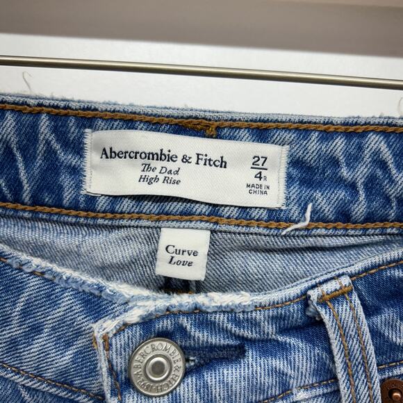 Abercrombie Distressed High Waist Curve Love The Dad High Rise Jean Denim 27/4 - Picture 6 of 6